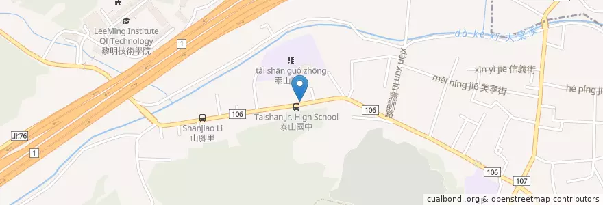 Mapa de ubicacion de 台北花園廣場社區 en Taiwan, Neu-Taipeh, Taishan.