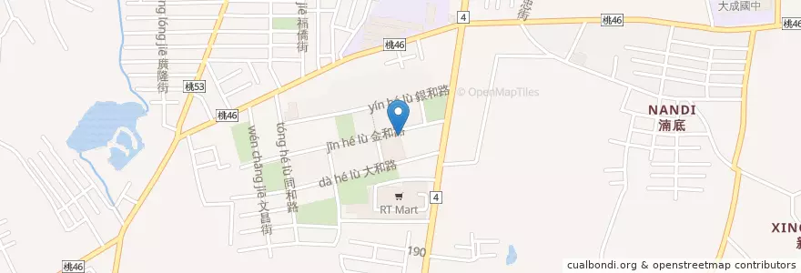 Mapa de ubicacion de 桃園大廟口切仔麵 en Taiwan, Taoyuan, 八德區.