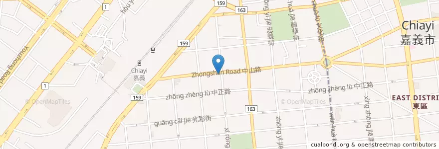 Mapa de ubicacion de 玉山證券 en Taiwan, 臺灣省, 嘉義市, 嘉義縣, 西區.