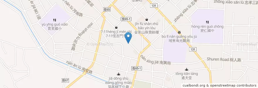 Mapa de ubicacion de 王記蚵仔煎 en Тайвань, Тайвань, Наньтоу, 埔里鎮.