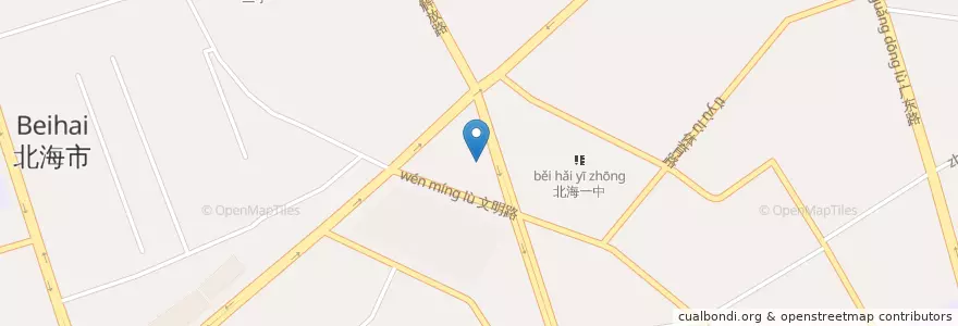Mapa de ubicacion de 中街街道 en چین, گوانگشی, 北海市, 海城区 (Haicheng), 中街街道.
