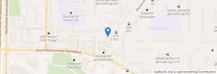 Mapa de ubicacion de Почта России en Russia, Distretto Federale Centrale, Москва, Северо-Восточный Административный Округ, Район Бибирево.