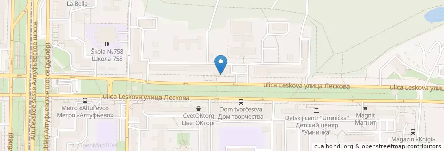 Mapa de ubicacion de Автограф en روسيا, Центральный Федеральный Округ, Москва, Северо-Восточный Административный Округ, Район Бибирево.