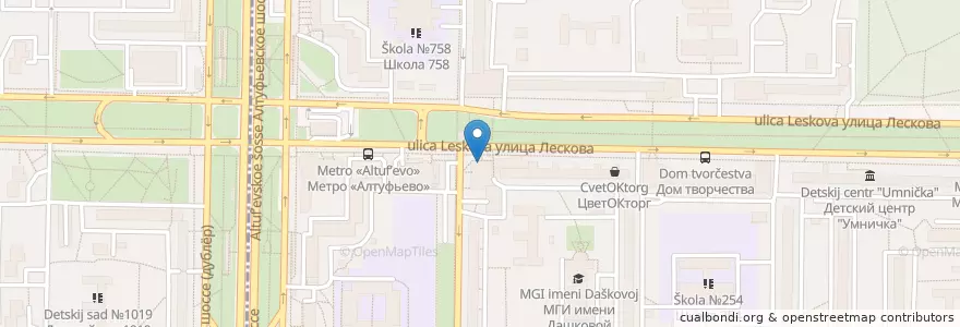 Mapa de ubicacion de Ригла en Rusland, Centraal Federaal District, Moskou, Северо-Восточный Административный Округ, Район Бибирево.