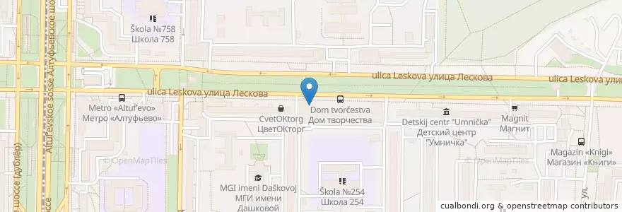 Mapa de ubicacion de Москва 127349 en Russia, Distretto Federale Centrale, Москва, Северо-Восточный Административный Округ, Район Бибирево.