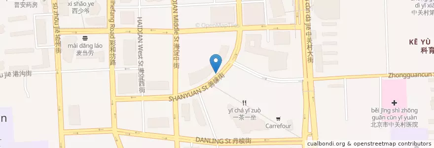 Mapa de ubicacion de Banana Leaf 蕉叶 en Çin, Pekin, Hebei, 海淀区.