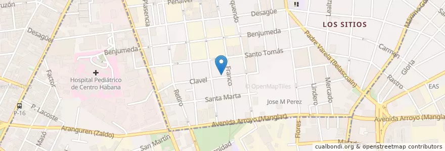 Mapa de ubicacion de estacionamiento en Kuba, Havanna.