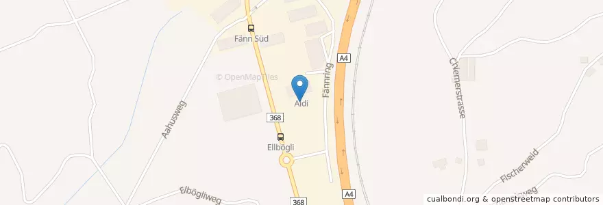 Mapa de ubicacion de The Shops at Fänn Center en Schweiz, Schwyz, Küssnacht, Küssnacht (Sz).