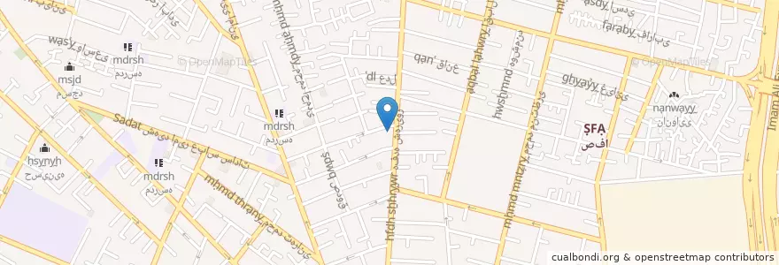 Mapa de ubicacion de مسجد چهارده معصوم en İran, Tahran Eyaleti, شهرستان تهران, Tahran, بخش مرکزی شهرستان تهران.