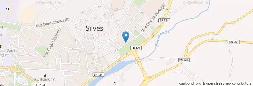 Mapa de ubicacion de Biblioteca Municipal de Silves en ポルトガル, Algarve, Algarve, Faro, Silves, Silves.