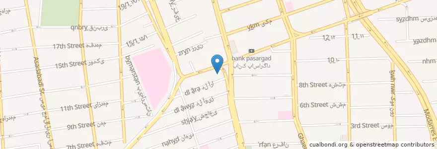 Mapa de ubicacion de Cassette Café en Iran, Téhéran, شهرستان تهران, Téhéran, بخش مرکزی شهرستان تهران.