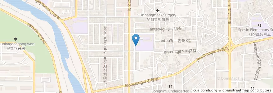 Mapa de ubicacion de 전주시 en 대한민국, 전라북도, 전주시, 완산구.