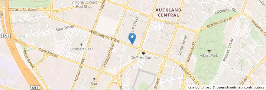 Mapa de ubicacion de ASB en Nueva Zelanda, Auckland, Waitematā.