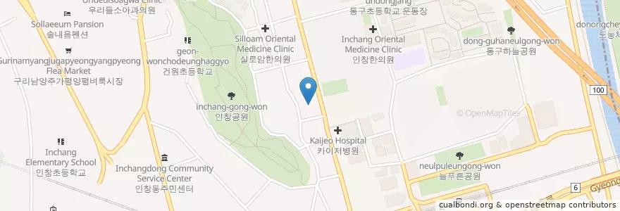 Mapa de ubicacion de 인창주유소 en Corée Du Sud, Gyeonggi, 구리시.