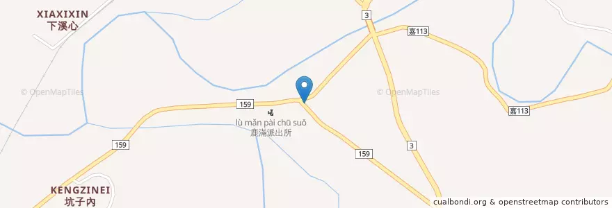 Mapa de ubicacion de 奉天宮 en 台湾, 台湾省, 嘉義県, 竹崎郷.