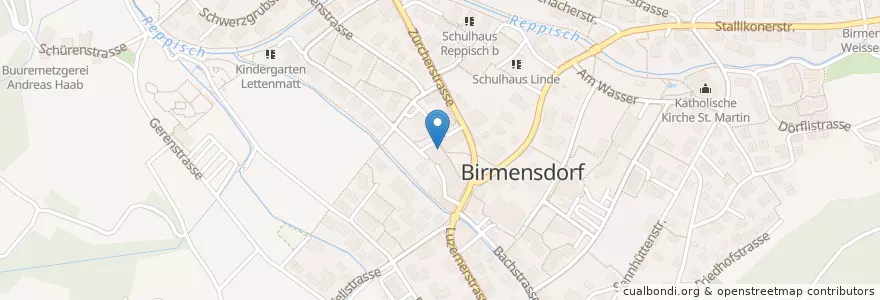 Mapa de ubicacion de Dr. Karmela Dedic en Suíça, Zurique, Bezirk Dietikon, Birmensdorf (Zh).