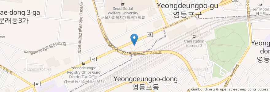 Mapa de ubicacion de 영등포현대셀프주유소 en Coreia Do Sul, Seul, 영등포구.