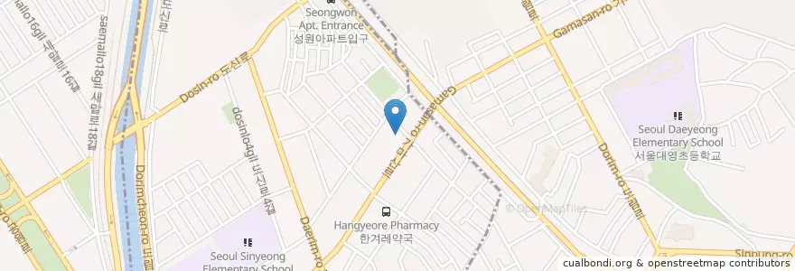Mapa de ubicacion de 영등포제일셀프주유소 en Güney Kore, Seul, 영등포구.