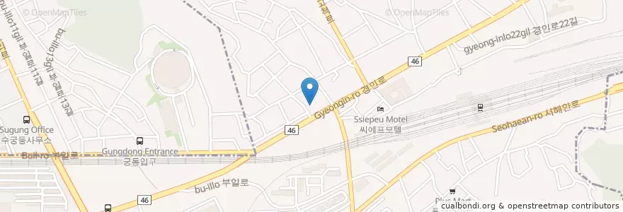 Mapa de ubicacion de 신오류주유소 en 大韓民国, ソウル, 九老区, 오류1동.