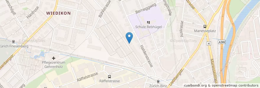 Mapa de ubicacion de Mittag-/Abendhort Talwiesen 1 + 2 en Svizzera, Zurigo, Distretto Di Zurigo, Zurigo.