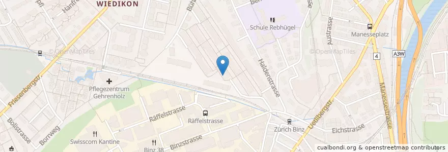 Mapa de ubicacion de Kindergarten Talwiesen 2 en Switzerland, Zürich, Bezirk Zürich, Zürich.
