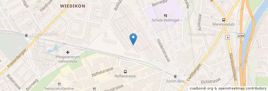 Mapa de ubicacion de Kindergarten Talwiesen 1 en スイス, チューリッヒ, Bezirk Zürich, Zürich.