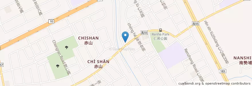 Mapa de ubicacion de 丹丹漢堡-仁雄店 en Taiwan, Kaohsiung, Renwu District.