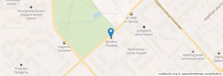 Mapa de ubicacion de Рандеву en Russie, District Fédéral Du Nord-Ouest, Oblast De Vologda, Вологодский Район, Городской Округ Вологда.