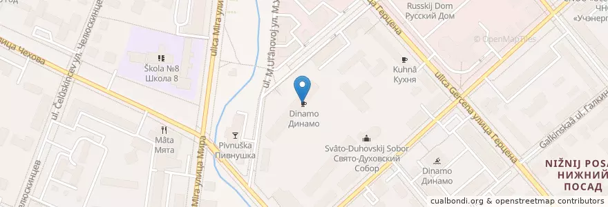 Mapa de ubicacion de Динамо en Russie, District Fédéral Du Nord-Ouest, Oblast De Vologda, Вологодский Район, Городской Округ Вологда.