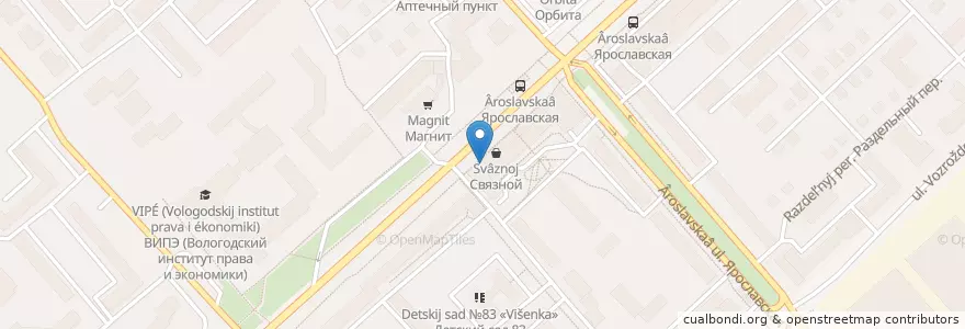 Mapa de ubicacion de Огород en Russie, District Fédéral Du Nord-Ouest, Oblast De Vologda, Вологодский Район, Городской Округ Вологда.