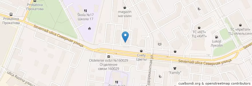 Mapa de ubicacion de Клондайк en Russie, District Fédéral Du Nord-Ouest, Oblast De Vologda, Вологодский Район, Городской Округ Вологда.
