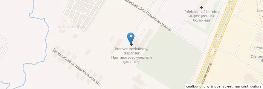 Mapa de ubicacion de Противотуберкулезный диспансер en Russia, Northwestern Federal District, Vologda Oblast, Vologodsky District, Vologda.