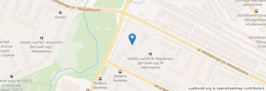 Mapa de ubicacion de Отделение связи №160025 en Russie, District Fédéral Du Nord-Ouest, Oblast De Vologda, Вологодский Район, Городской Округ Вологда.