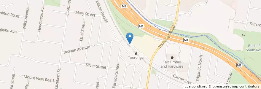 Mapa de ubicacion de Tooronga Railway Station Parking en 오스트레일리아, Victoria, City Of Stonnington.
