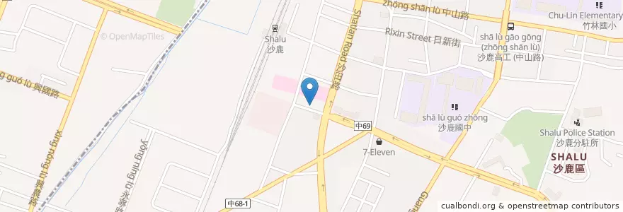 Mapa de ubicacion de 沙鹿肉圓福 en Taiwan, Taichung, Shalu District.