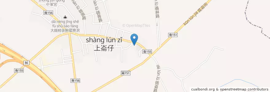 Mapa de ubicacion de 上崙仔崑崙宮 en 타이완, 타이난 시, 런더구.