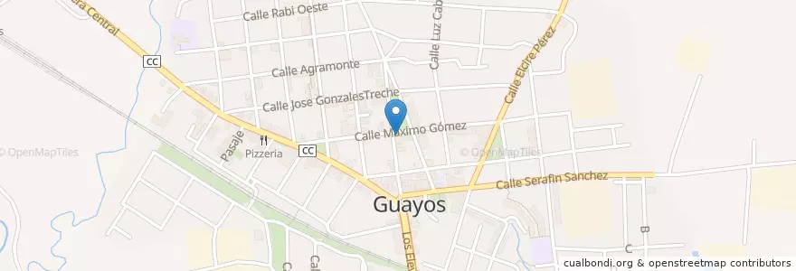 Mapa de ubicacion de Bar de Guayos en Kuba, Sancti Spiritus, Cabaiguán.
