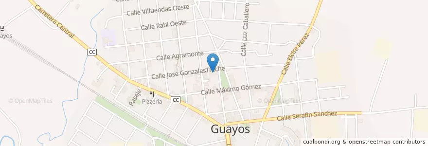 Mapa de ubicacion de Casa de Cultura de Guayos en Kuba, Sancti Spiritus, Cabaiguán.