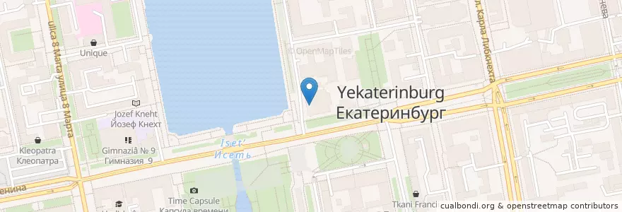 Mapa de ubicacion de Резиденция президента en Russia, Ural Federal District, Sverdlovsk Oblast, Yekaterinburg Municipality.