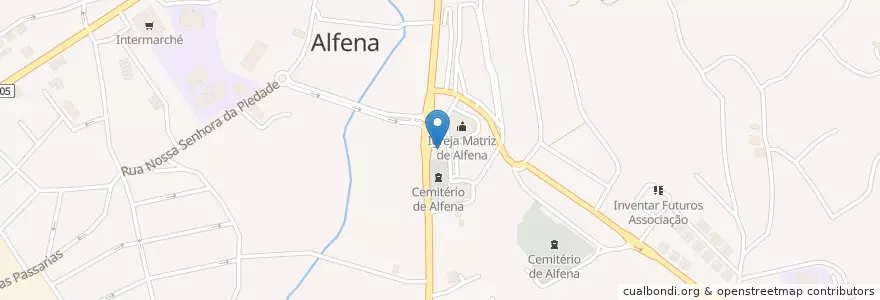 Mapa de ubicacion de Prio en 포르투갈, 노르트 지방, 포르투, Área Metropolitana Do Porto, Valongo, Alfena.