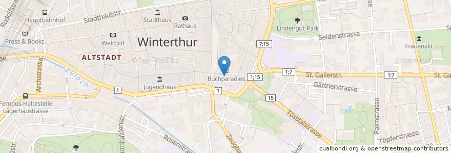 Mapa de ubicacion de La Panetteria en 瑞士, 蘇黎世, Bezirk Winterthur, Winterthur.