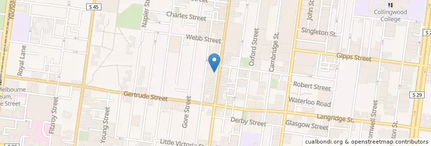 Mapa de ubicacion de Grumpy's en Austrália, Victoria, City Of Yarra.