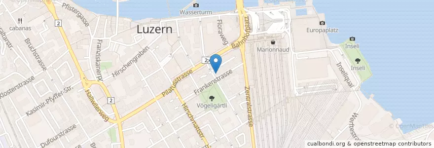 Mapa de ubicacion de Bank Cler en Schweiz/Suisse/Svizzera/Svizra, Luzern, Luzern.