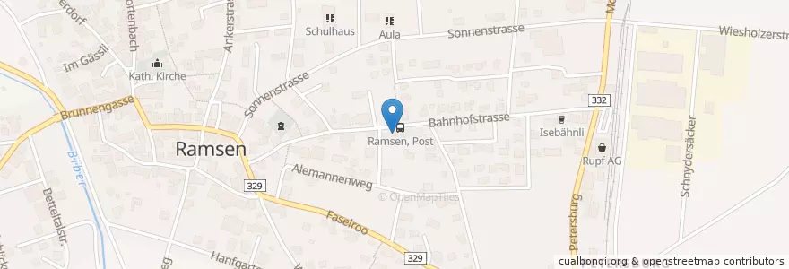 Mapa de ubicacion de Schaffhauser Kantonalbank en Suíça, Schaffhausen, Ramsen, Ramsen.
