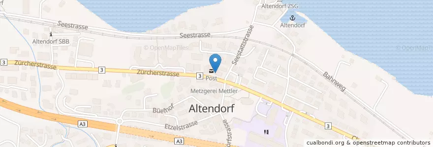 Mapa de ubicacion de Bank Linth en スイス, Schwyz, March, Altendorf.