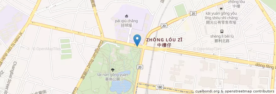 Mapa de ubicacion de 台南市立圖書館 en Taiwan, Tainan, 北區.
