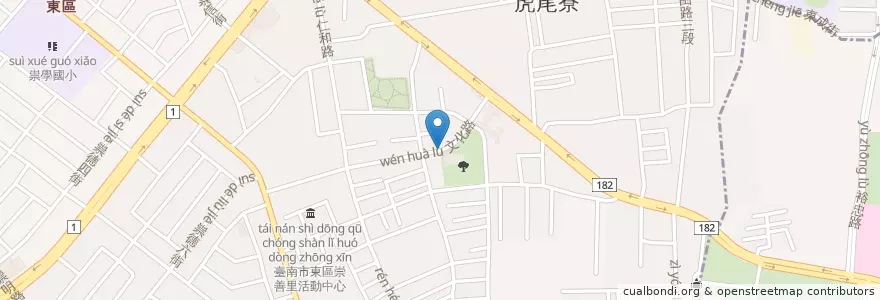 Mapa de ubicacion de 和平公園站 en 타이완, 타이난 시, 둥구.