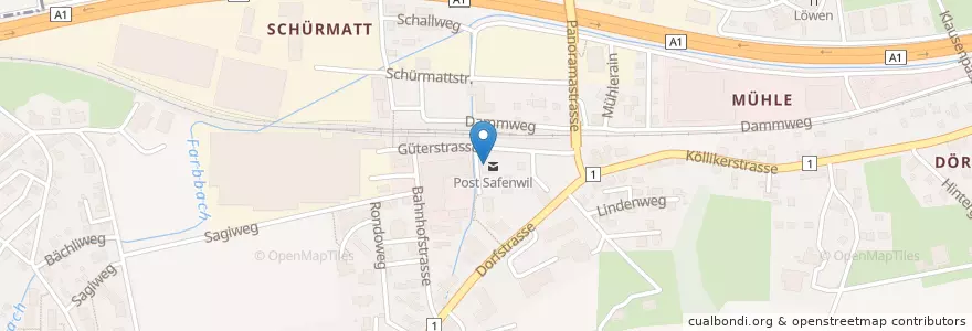 Mapa de ubicacion de Post Safenwil en Switzerland, Aargau, Bezirk Zofingen, Safenwil.