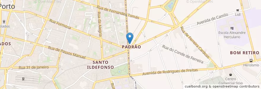 Mapa de ubicacion de Padrão Doce en Portugal, Norte, Área Metropolitana Do Porto, Porto, Porto, Bonfim.