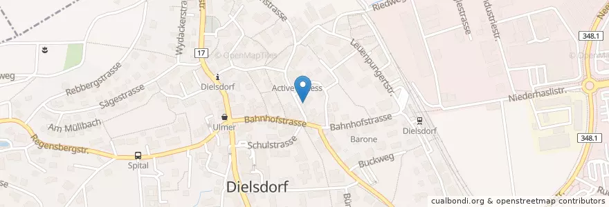 Mapa de ubicacion de seit 15. August 2020 geschlossen en スイス, チューリッヒ, Bezirk Dielsdorf.
